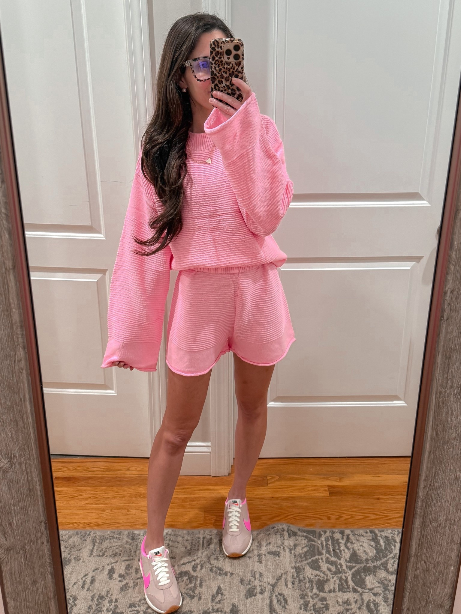 New Amazon set ; pink matching set ; spring set ; matching sweater set ; spring transition outfit ; pink Nikes 

#LTKValentine #LTKfitnessgoals #LTKootd