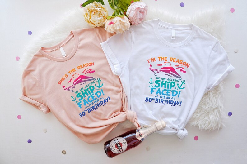 Ship Faced 50th Birthday 50th Birthday Cruise 2023 T-shirt - Etsy | Etsy (US)
