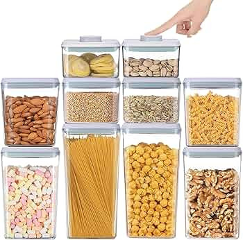 10Pcs Pop Containers with Lids Airtight Food Storage Containers Pop Up Containers Stackable Conta... | Amazon (US)