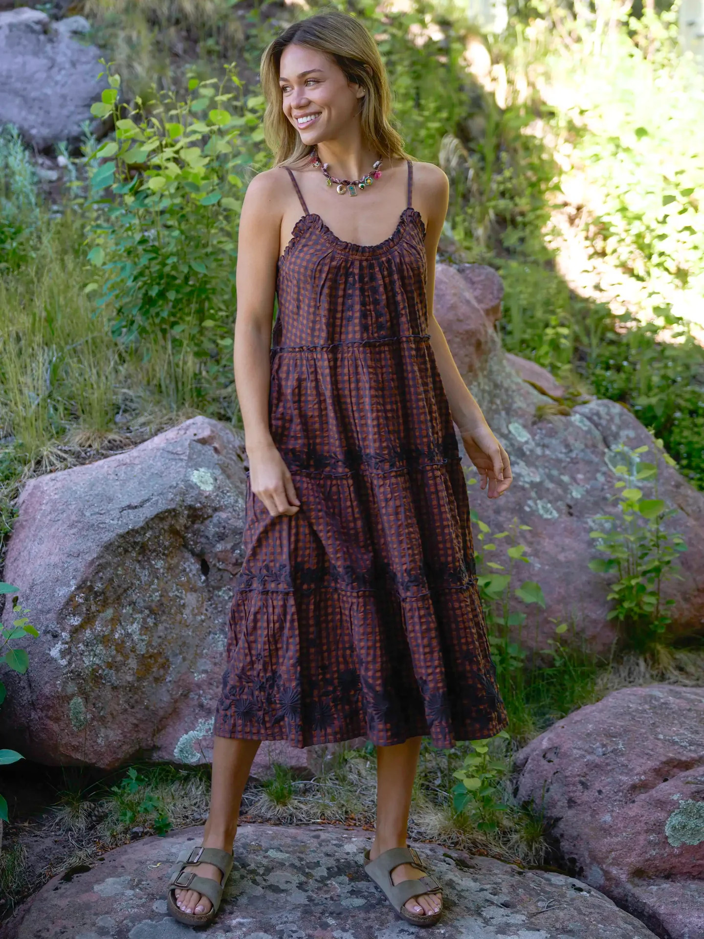 Harley Embroidered Cotton Midi Dress | Natural Life