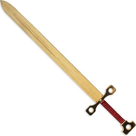 AEVVV Toy Wood Medieval Sword for Kids 30 in - Handmade Toys Natural Beech Wood Unsharpened Safe ... | Amazon (US)
