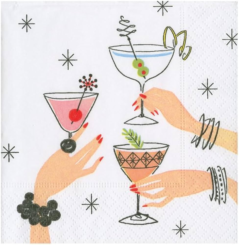 Caspari Aperitivo Cocktail Napkins - 20 Per Package | Amazon (US)