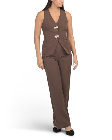 2pc Vest Top With Pants Set for Women | Polyester/Spandex | Marshalls