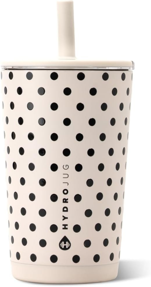 HydroJug Polka Dot Everyday Tumbler 14 oz, Ceramic-Lined, French Vanilla | Amazon (US)