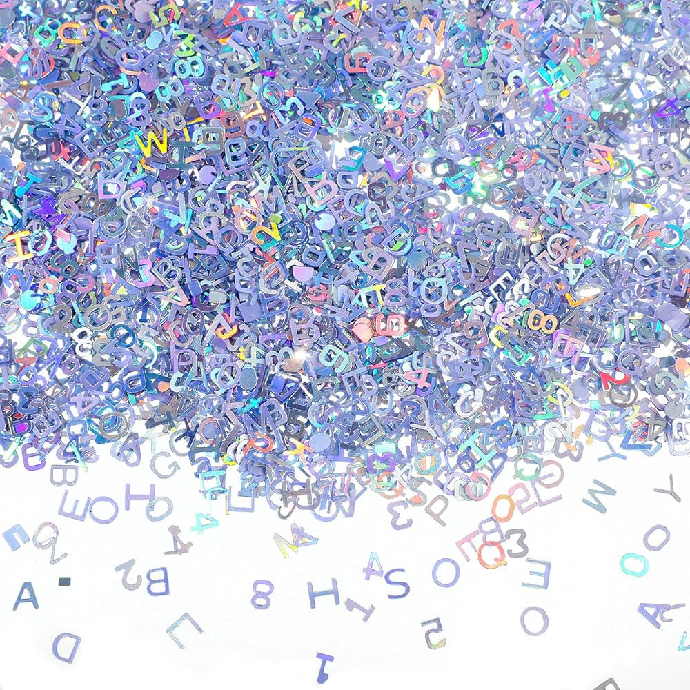 3500 Pieces Alphabet Number and Letter Glitter 6 mm Confetti Holographic Laser Party Confetti Shi... | Amazon (US)