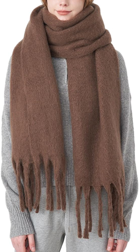Large Chunky Scarf Oversized Fluffy Scarves Blanket Big Wool Thick Winter Warm | Amazon (US)