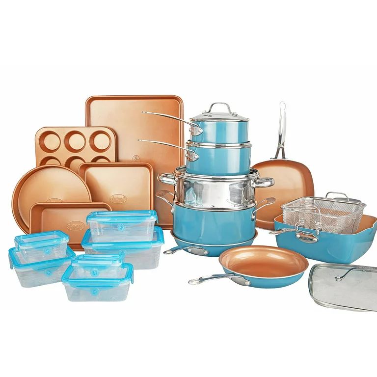 Gotham Steel 32 Piece Cookware Set, Bakeware and Food Storage Set, Nonstick Pots and Pans | Walmart (US)