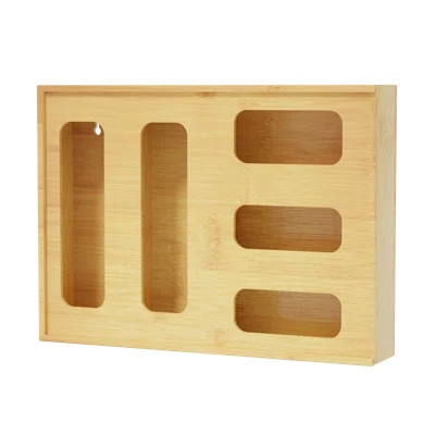 Bamboo Bag Storage Organizer for Kitchen Drawer, 1 Box with 5 Slots, Compatible with Gallon, Quart, Sandwich & Snack Variety Size Bags | Wayfair North America