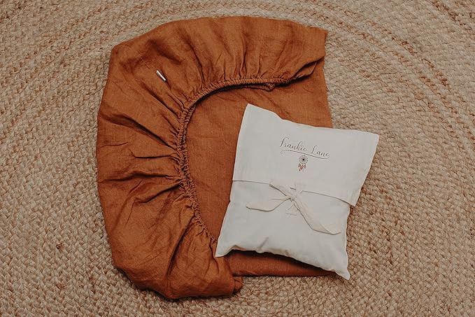 Frankie Lane 100% French Linen Stone Washed Fitted Crib Sheets. Oeko-TEX Certified Baby Crib Mini... | Amazon (US)