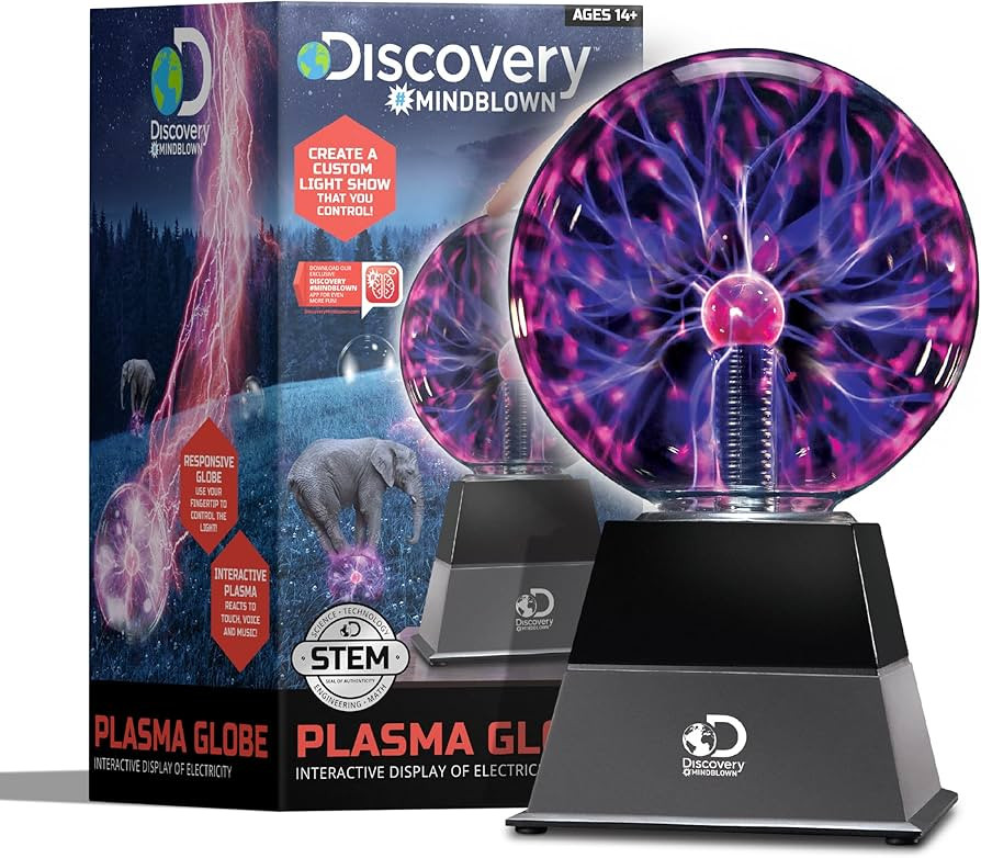 Discovery Kids Plasma Globe Lamp with Touch and Sound Sensitive Lightning, Tesla Coil, AC Adapter... | Amazon (US)
