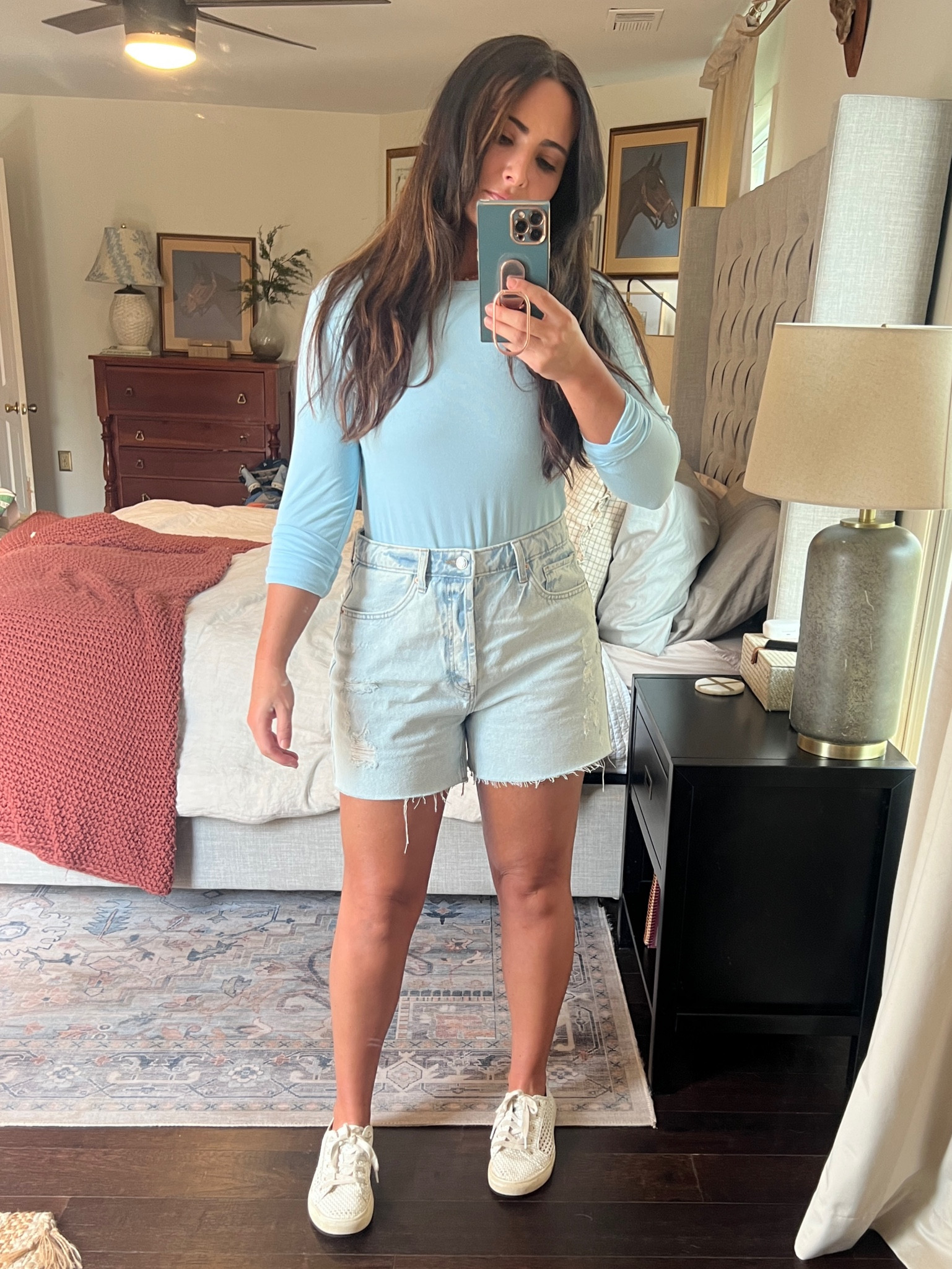 Best denim shorts and long sleeve bodysuit combo! 

#LTKFind #LTKunder50 #LTKfit