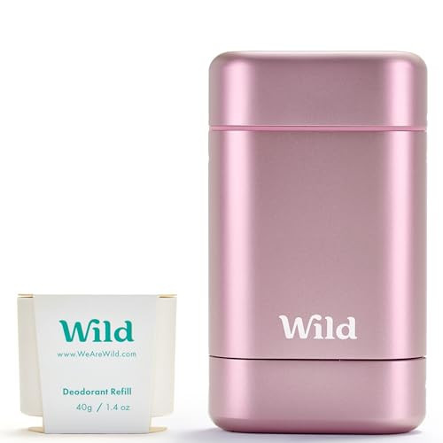 Wild - Refillable Deodorant Starter Kit with Pink Case and Fresh Cotton & Sea Salt Scented Refill 1.4oz - Aluminum Free - Long Lasting Protection - Vegan | Amazon (US)