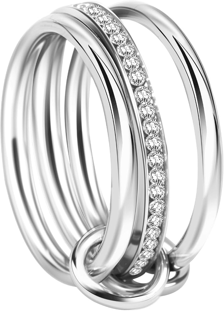 Amazon.com: PEHiHGYJ Stackable Rings for Women, Mixed Metal Stacking Rings with 18K Gold Plated C... | Amazon (US)