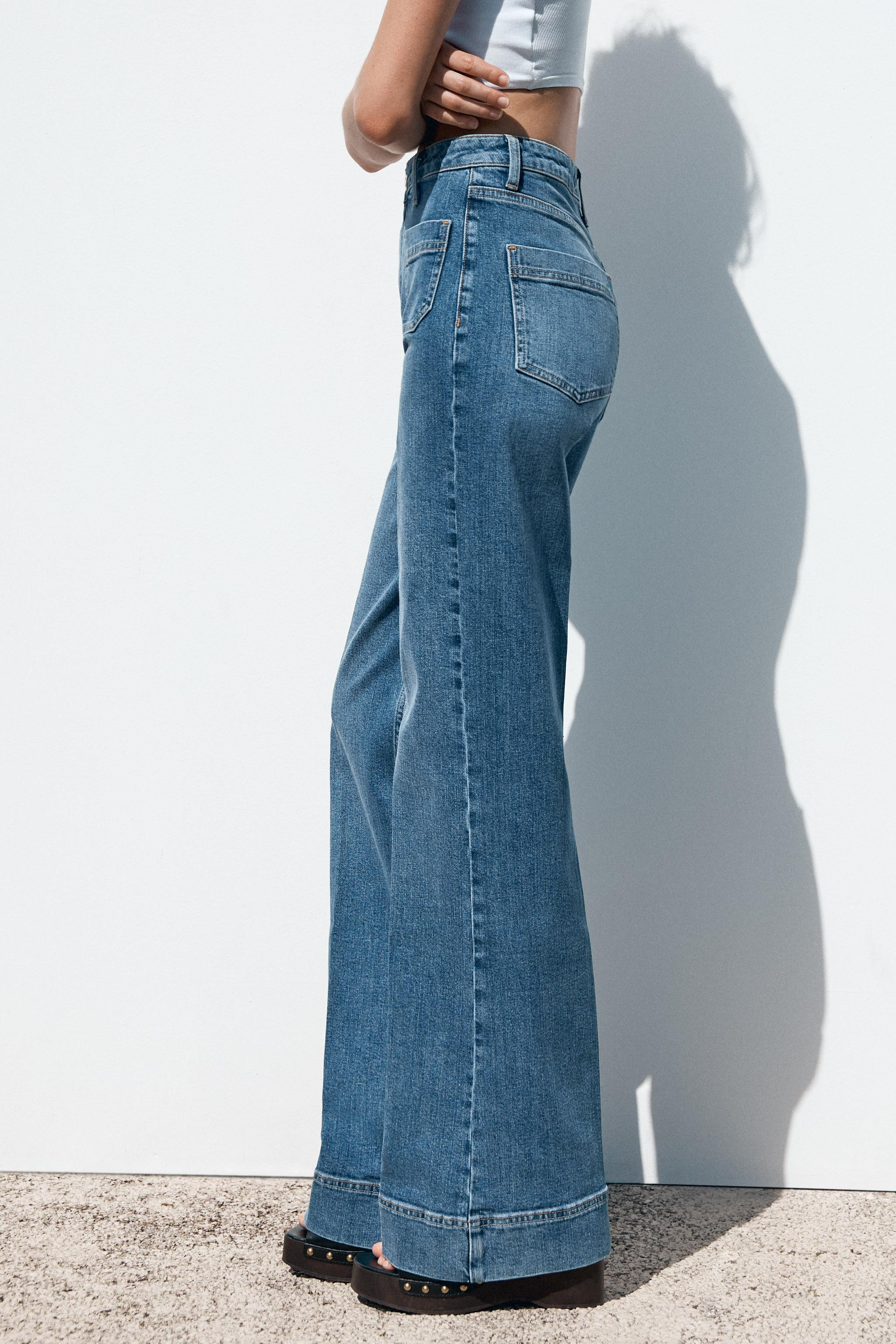 Z1975 HIGH-WAIST JEANS WITH PATCH POCKETS | Zara UK