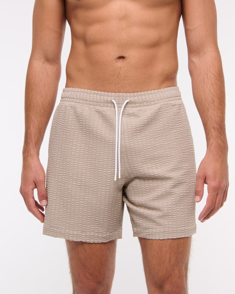 Pull-On Wide Seersucker Swim Trunk | Abercrombie & Fitch (US)