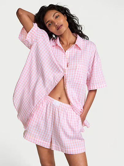 Modal-Cotton Gingham Short Pajama Set, Print, XS - Women's Sets - Victoria's Secret | Victoria's Secret (US / CA )