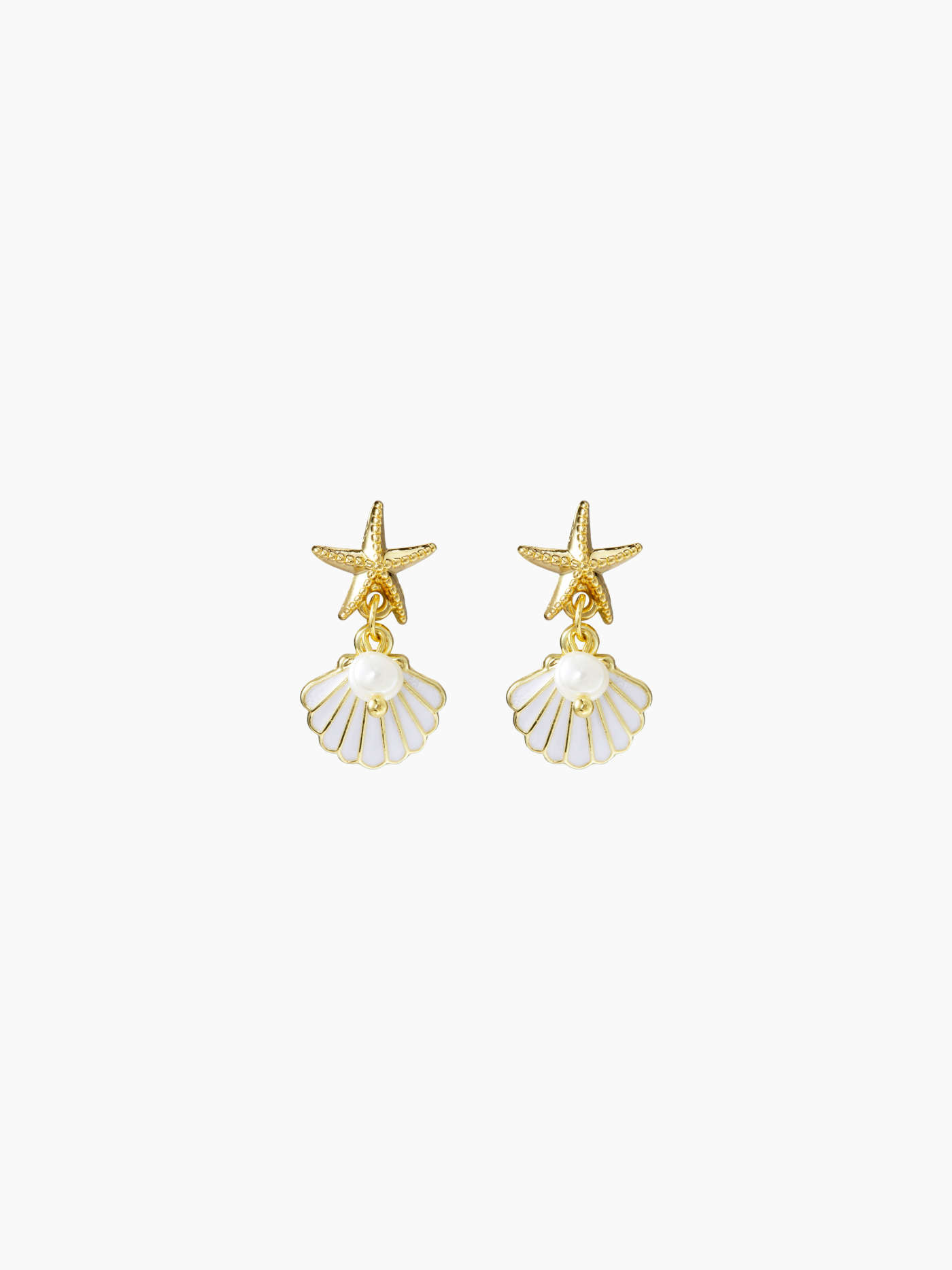 FAUX PEARL STARFISH SHELL DROP EARRINGS... | Cider