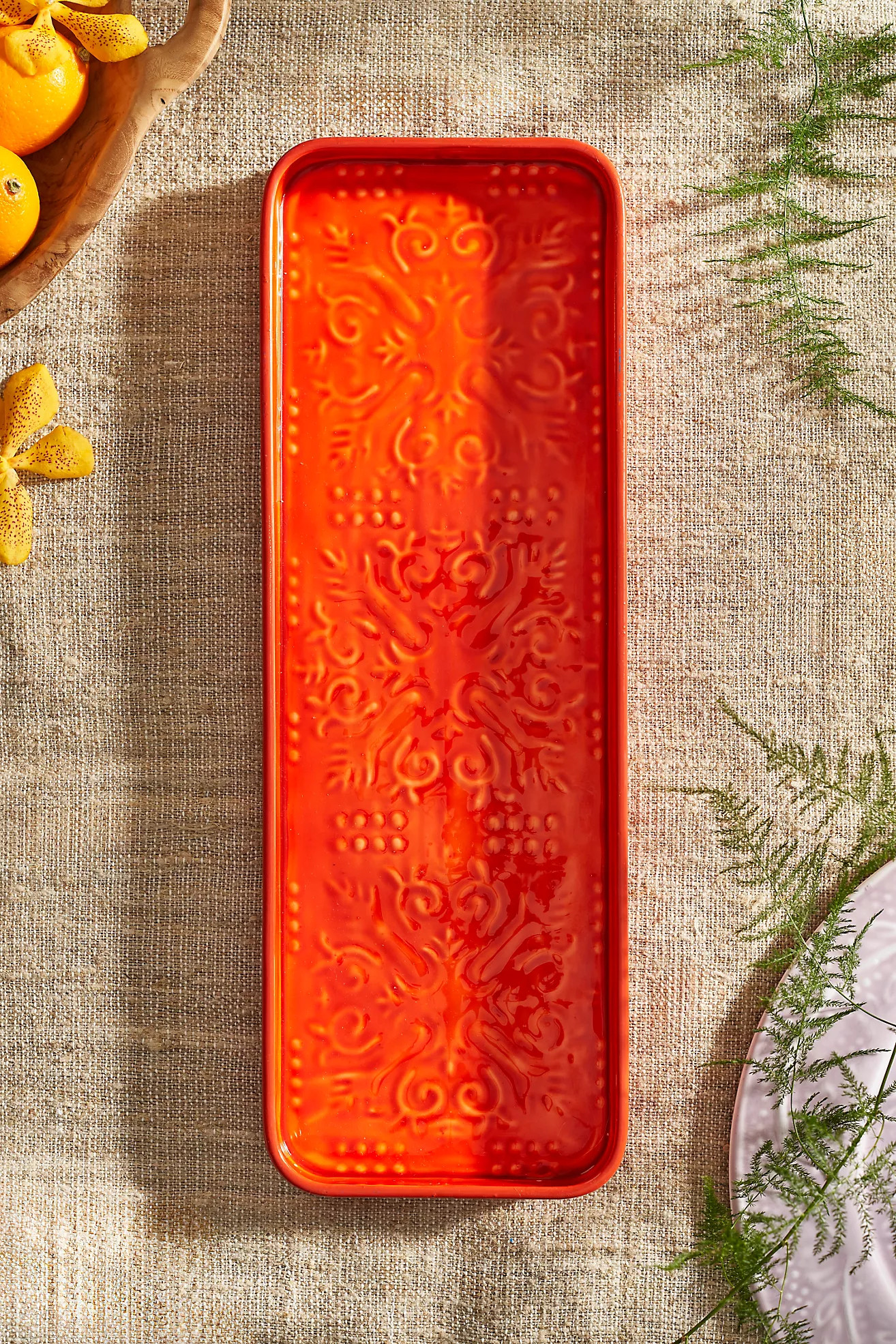 Patterned Enamel Rectangle Tray | Terrain