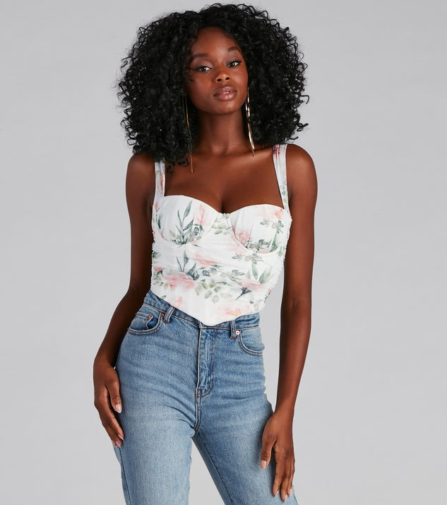 Garden Party Floral Mesh Corset | Windsor Stores
