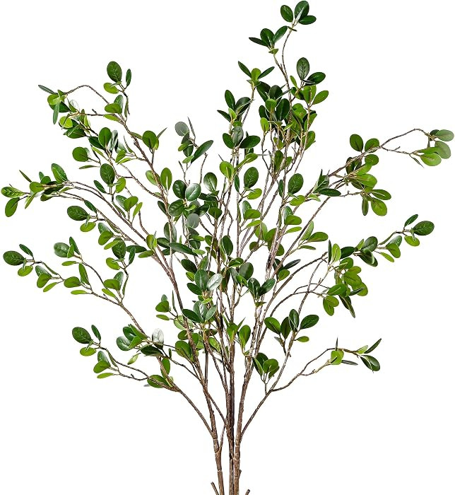 Sggvecsy 43\u2019\u2019 3Pcs Artificial Ficus Branches Faux Leaf Spray Green Eucalyptus Branches ... | Amazon (US)