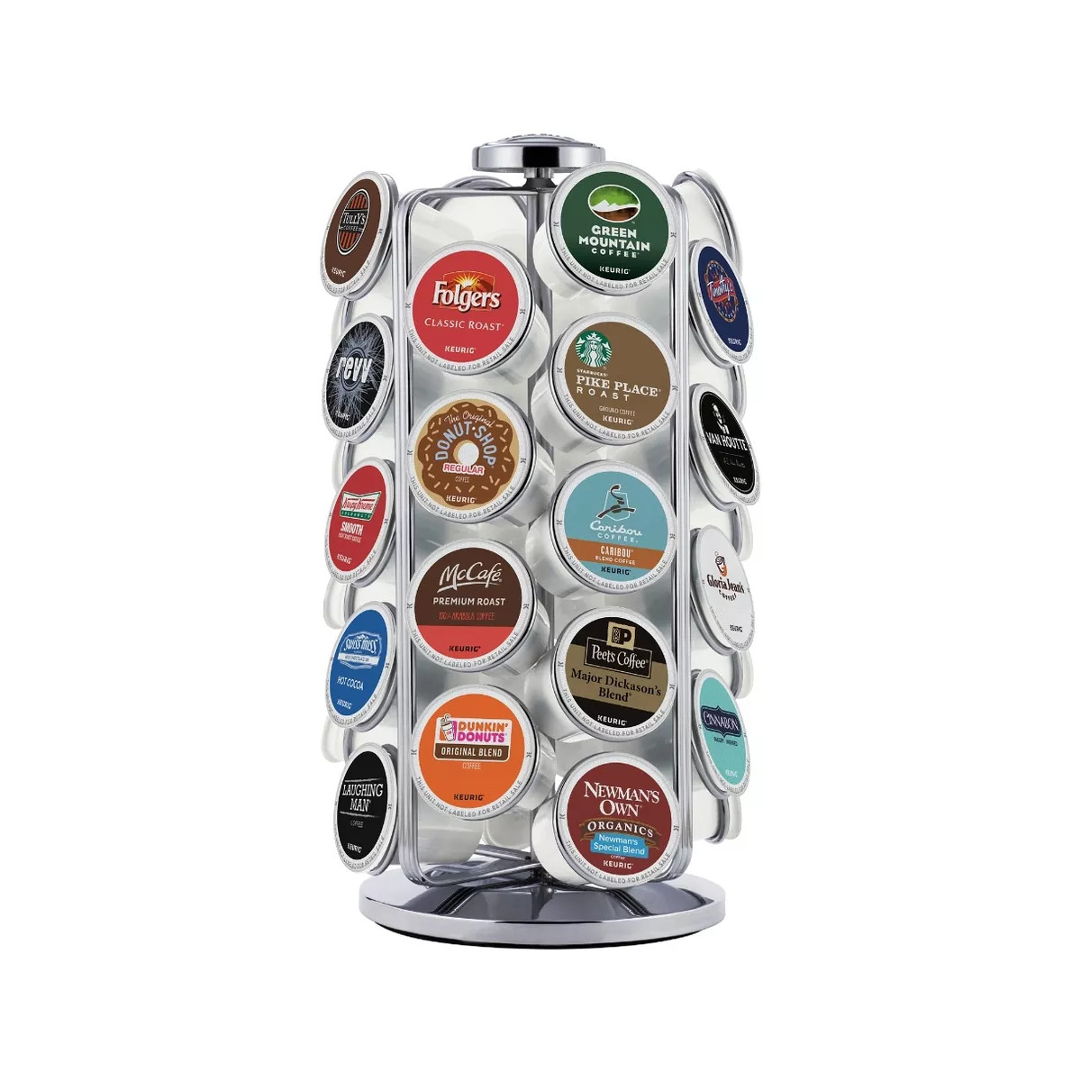 Keurig 36 K-Cup Pod Carousel: Silver Metal Freestanding Coffee Pod Holder & Organizer, Kitchen St... | Target