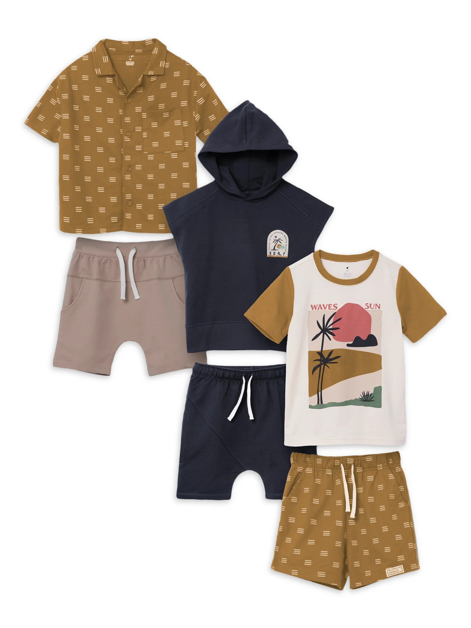 Little Star Organic Toddler Boys 6Pc Mix & Match Bundle Set, Sizes 12M-10 | Walmart (US)