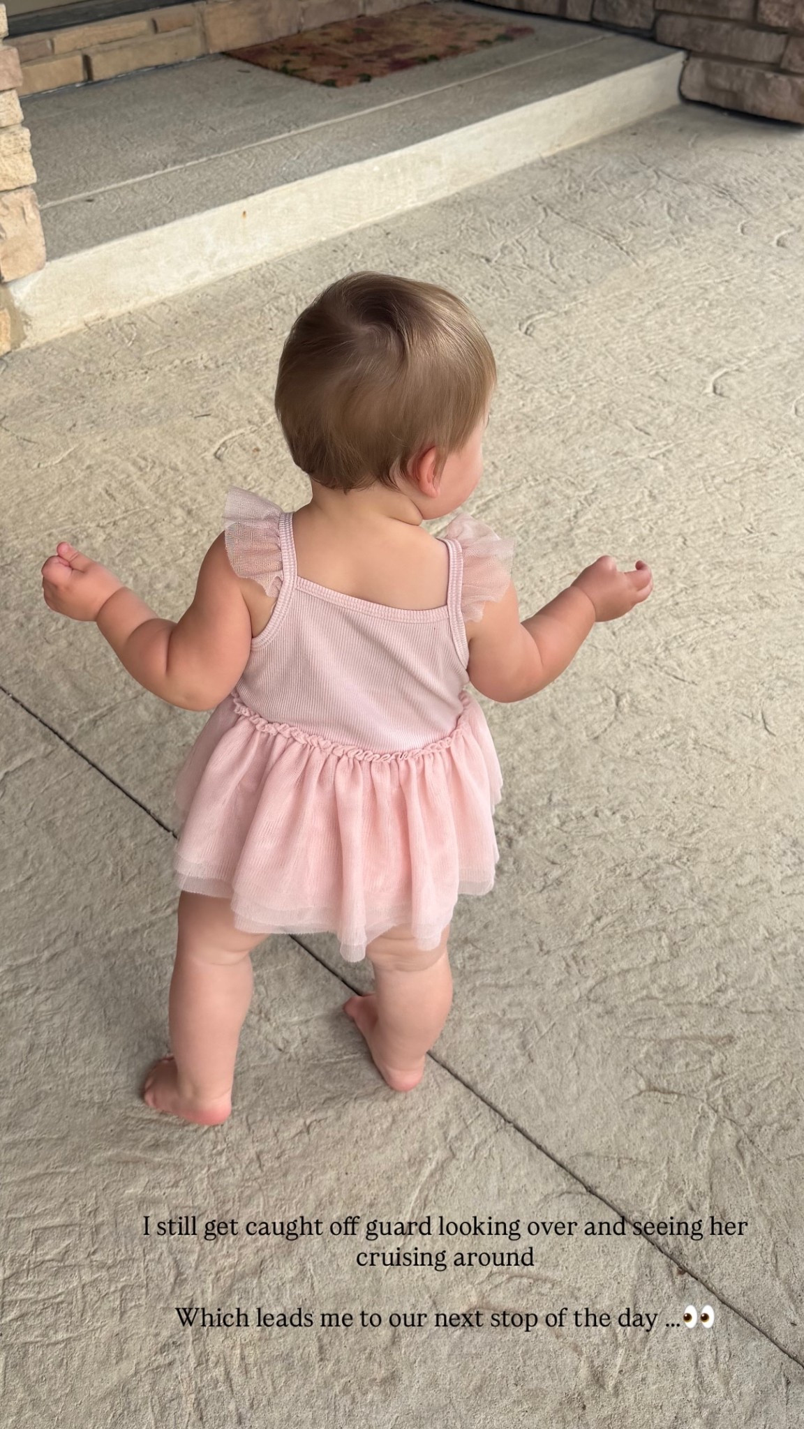 I still get caught off guard looking over and seeing her cruising around 

Which leads me to our next stop of the day …..👀

Baby girl outfit @Target #partner