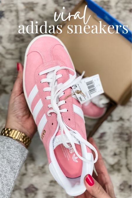 Viral adidas sneakers. Pink sneakers, adidas gazelle bold, green sneakers, court sneakers. They run slightly large. Size down 1/2.

#LTKfindsunder100 #LTKshoecrush