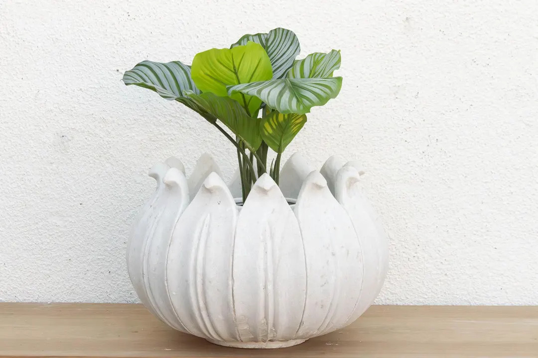 18" DM Monumental Lotus Flower Marble Planter | Etsy (Global)