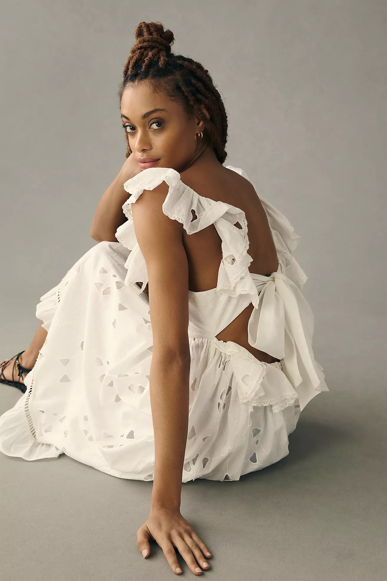 Forever That Girl Tie-Back Ruffled Eyelet Dress | Anthropologie (US)