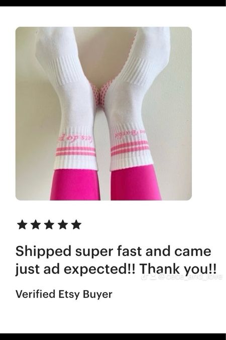 Come on Barbie let’s do Pilates grip socks. Cute Pilates socks the perfect workout fitness motivation in midi crew sock white, and pink stripe.

#LTKU #LTKfindsunder50 #LTKfitness