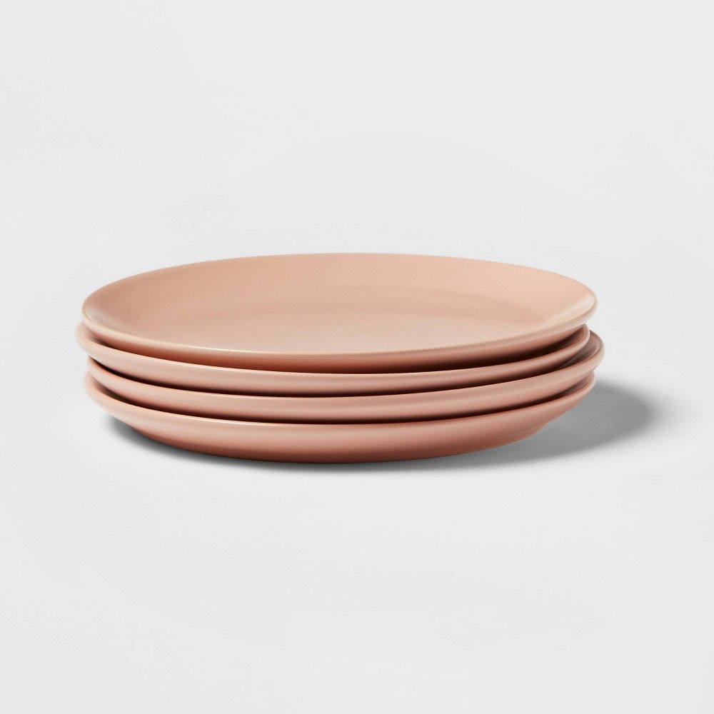 8"" 4pk Stoneware Acton Salad Plates Pink - Threshold | Target