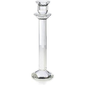 Serene Spaces Living Medium Modern Cut Stem Crystal Candlestick, Pillar Candle Holder, Tapered Ca... | Amazon (US)