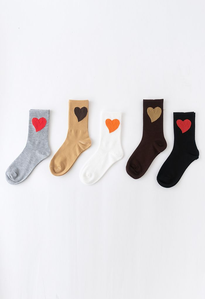 In meinem Herzen Jacquard Crew Socken | Chicwish