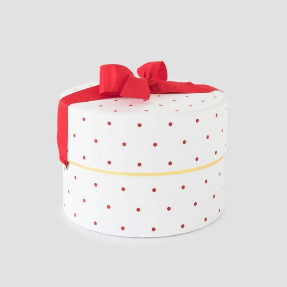 White and Red Swiss Dot Small Round Box - Sugar Paper™ | Target