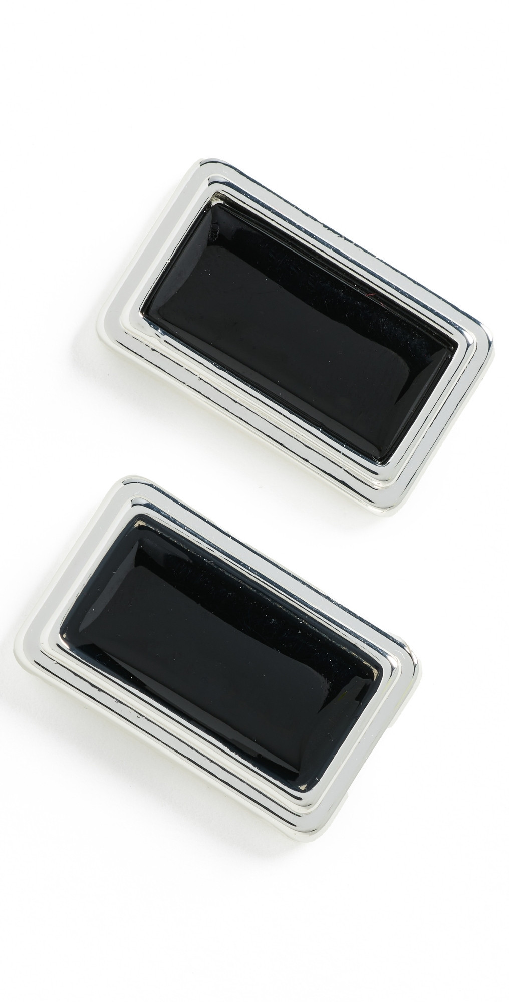 Heaven Mayhem Archer Rectangle Earrings SILVER / BLACK One Size | Shopbop