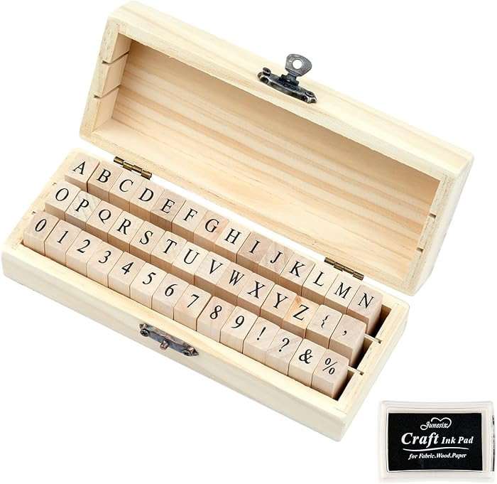 42 Pcs Letter Stamps, Rubber Stamps Alphabet Stamps, Wooden Stamps Number Alphabet Letter Symbol ... | Amazon (US)