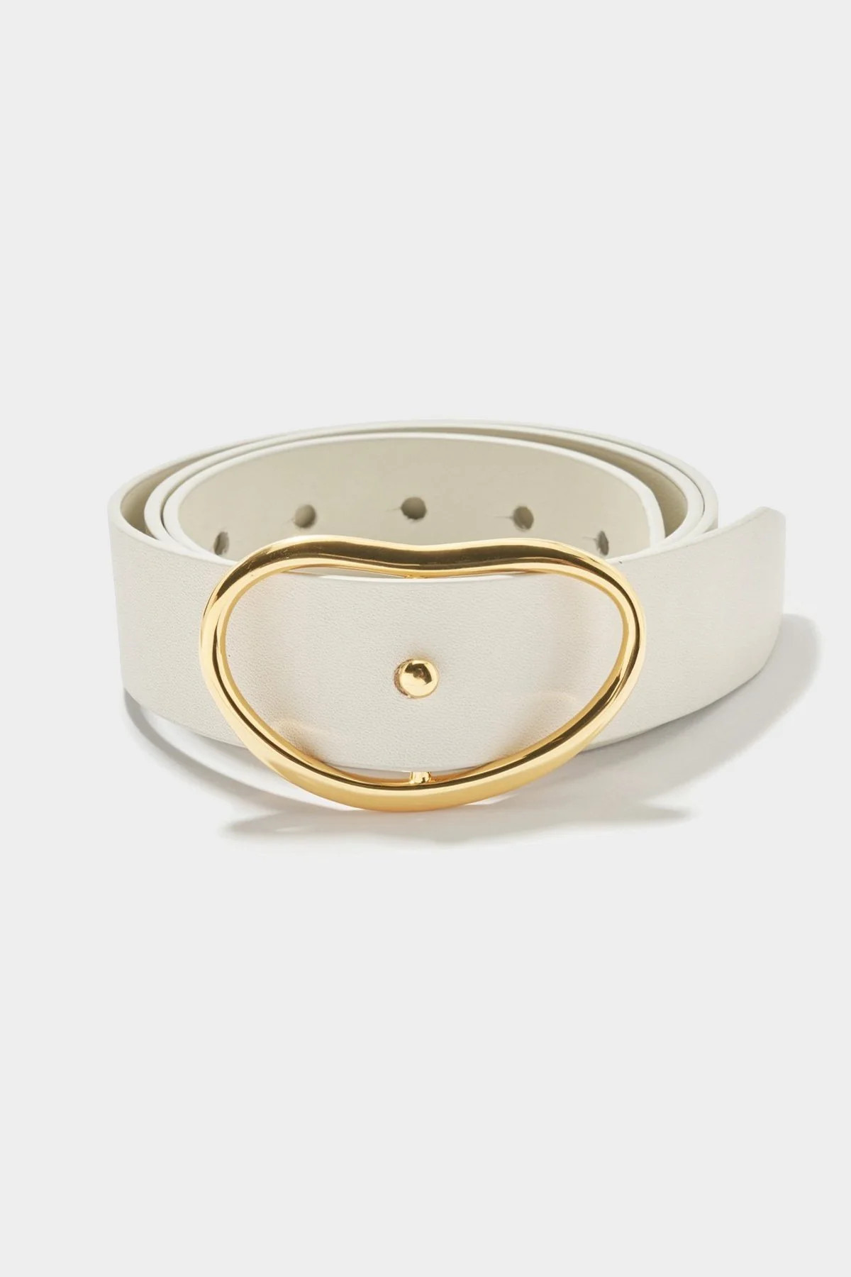 Wide Georgia Belt In Bone - L | Shop Olivia