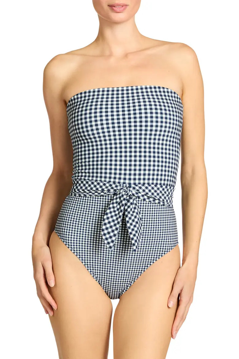 Brigitte Strapless Tie Waist One-Piece Swimsuit (Women) | Nordstrom | Nordstrom
