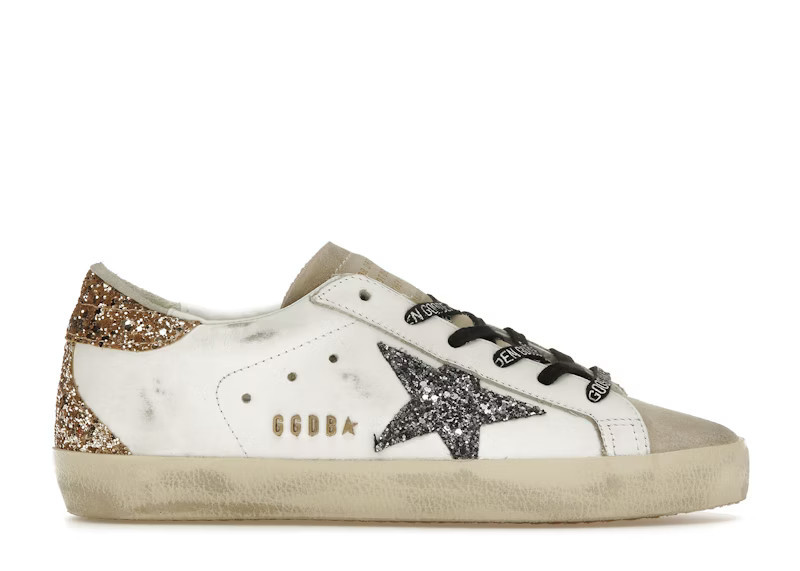 en Goose SuperStar Glitter (Women's) Sneakers in White/Silver/Gold | StockX