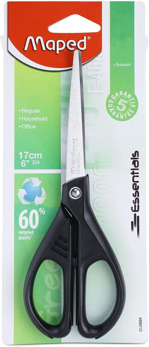 Tesoura 17cm, Maped, Essentials Green, 468010, Preto | Amazon (BR)