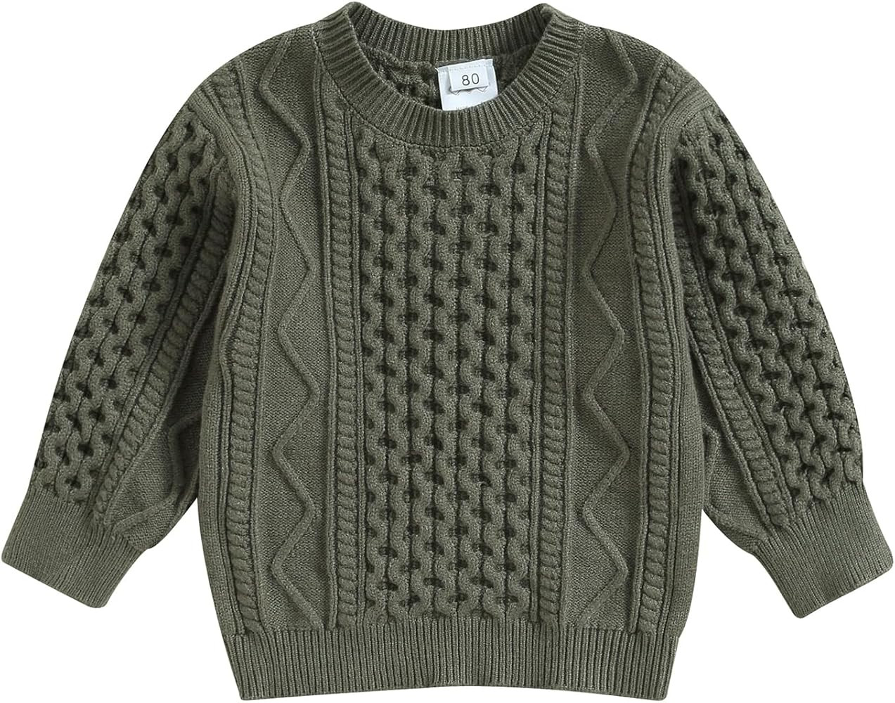 YINGISFITM Newborn Baby Girl Boy Christmas Outfit Chunky Knit Sweater Long Sleeve Pullover Toddle... | Amazon (US)