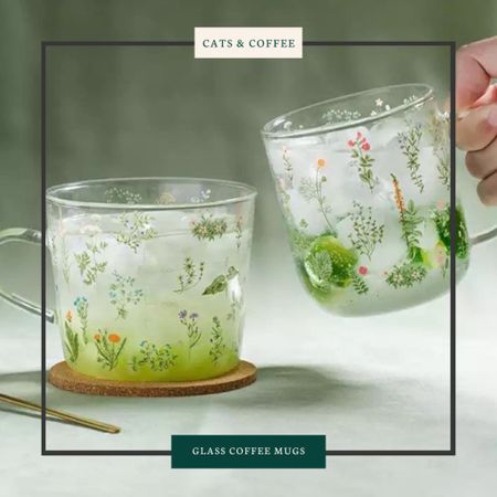Handmade Glass Coffee Mugs & Tea Glasses from Etsy | Support small creatives on Etsy and show your coffee love with these pretty glass tea and coffee mugs!

#LTKhome #LTKfamily #LTKunder50