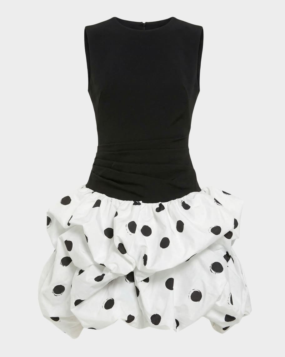Mac Duggal Polka Dot Crepe Minidress | Neiman Marcus