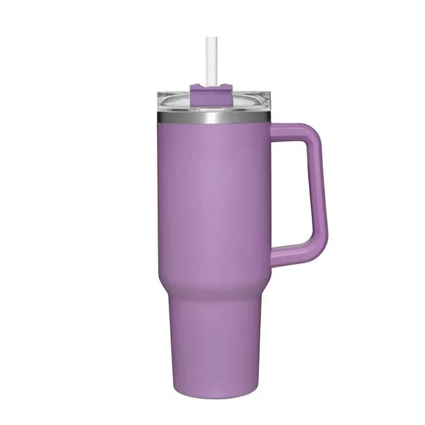 Reusable Vacuum Quencher Tumbler with Straw, Leak Resistant Lid, Insulated Cup, Maintains Heat Co... | Walmart (US)