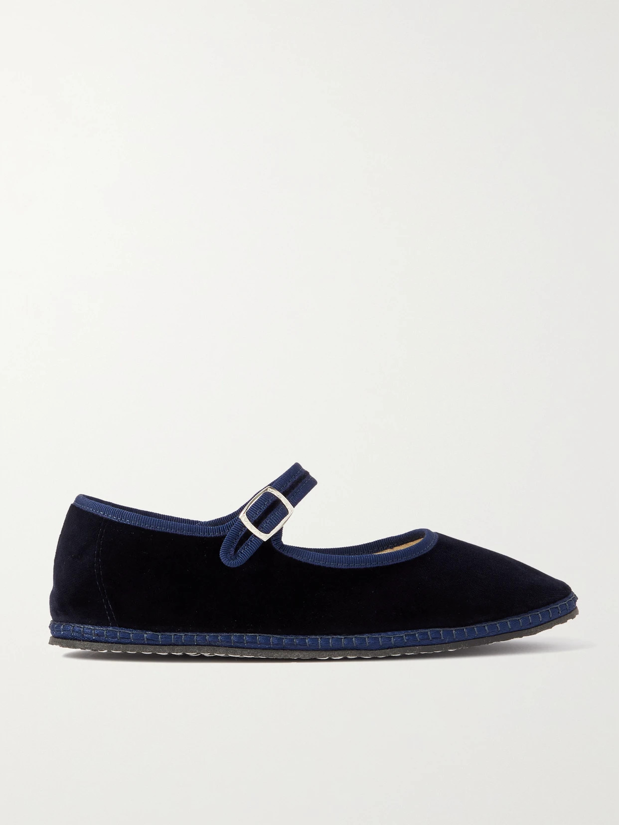 Grosgrain-trimmed velvet Mary Jane slippers | NET-A-PORTER (US)
