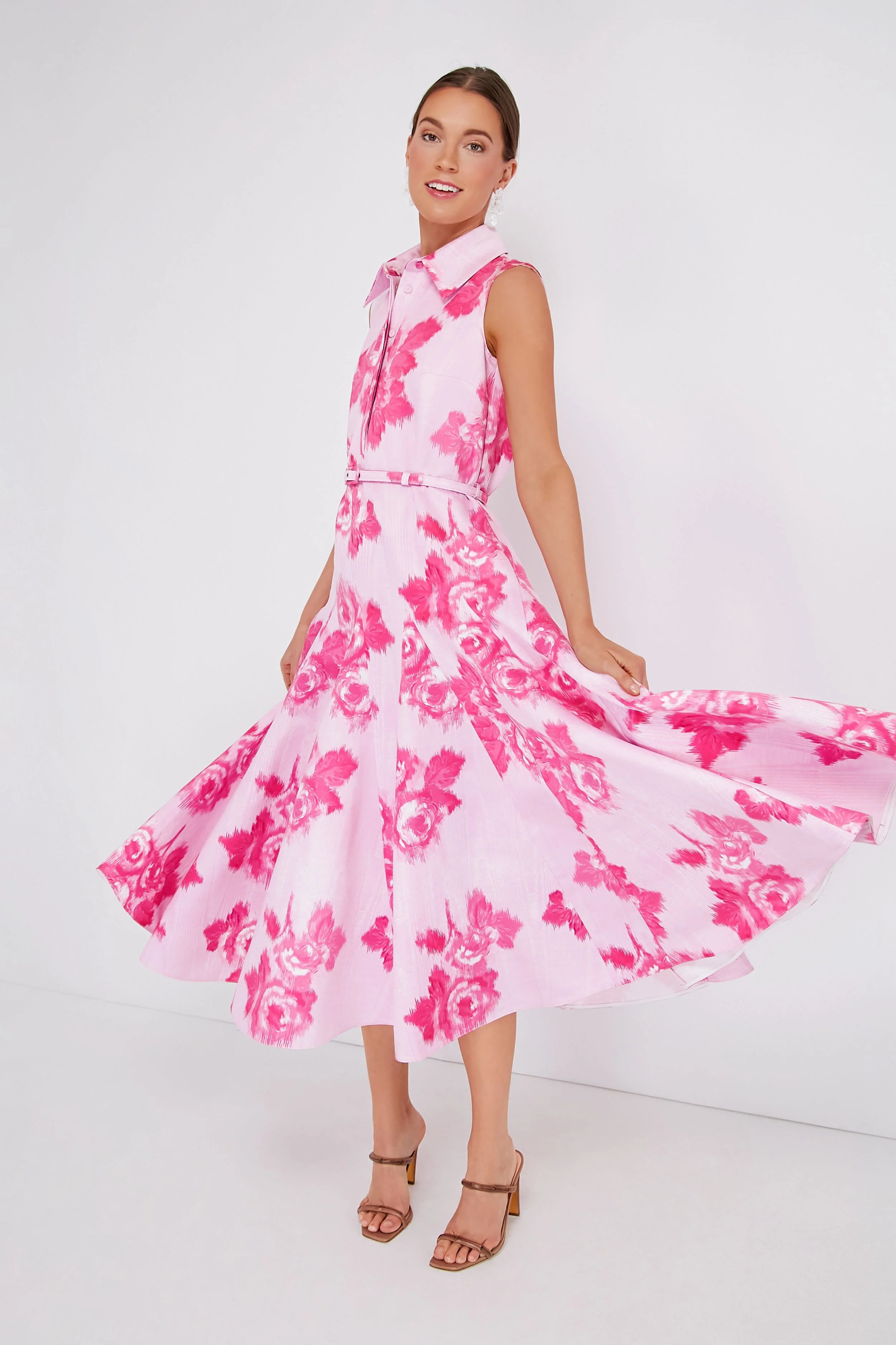 Moire Roses Fuchsia Monique Dress | Tuckernuck (US)