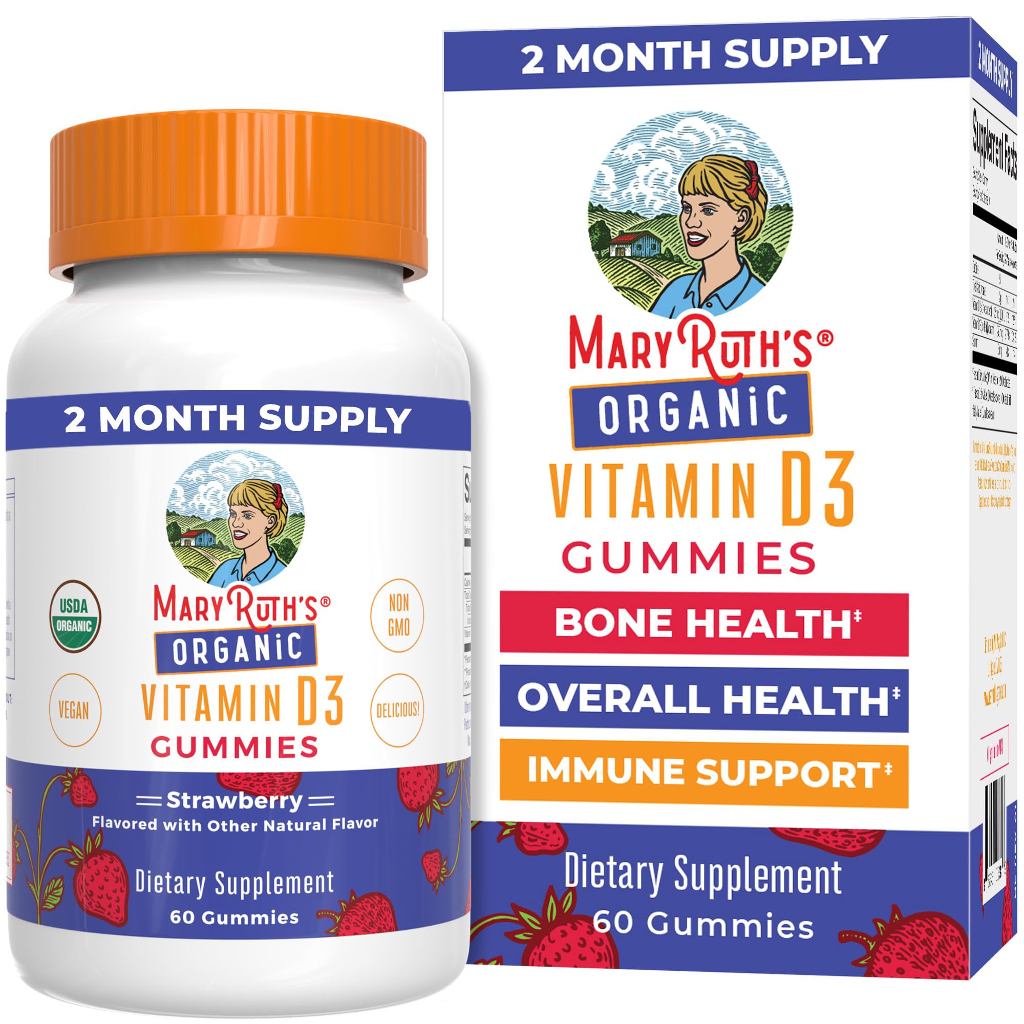 MaryRuth's Organic Vitamin D3 Gummies | 1000 IU | USDA Organic | Immune Support| Bone Health | Mu... | Amazon (US)