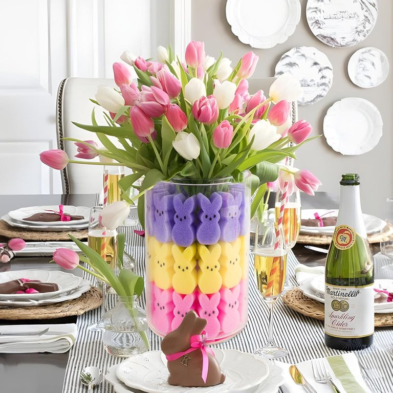 Easter Decorations - Easter Peeps Bunnies Vase Filler Set, Spring Decor Home Decoration Centerpie... | Walmart (US)