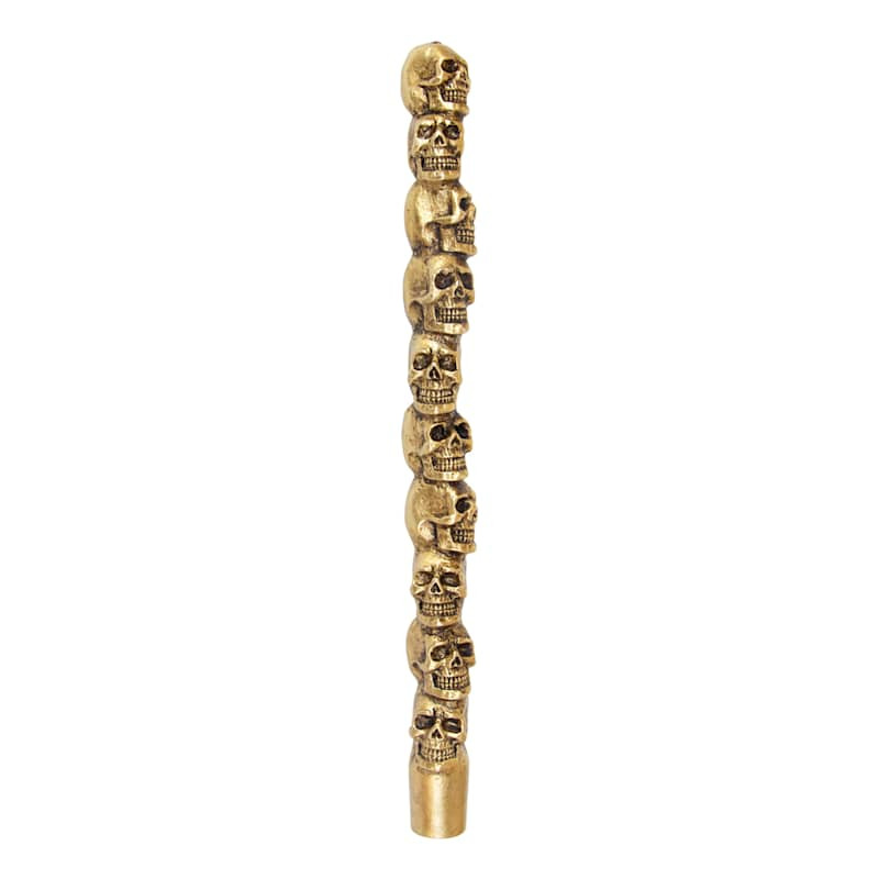 Gold Skull Bleeding Taper Candle, 12" | At Home